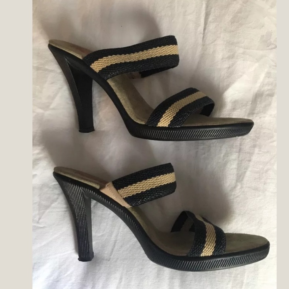 Kors Michael Kors Navy & Khaki Woven 4" Sandals